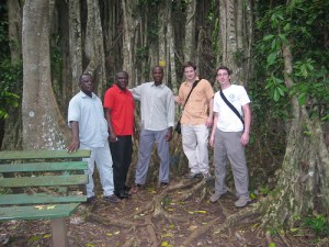 Churcher, Roland, Jonah, Ash and Evan at the Banyan Tree